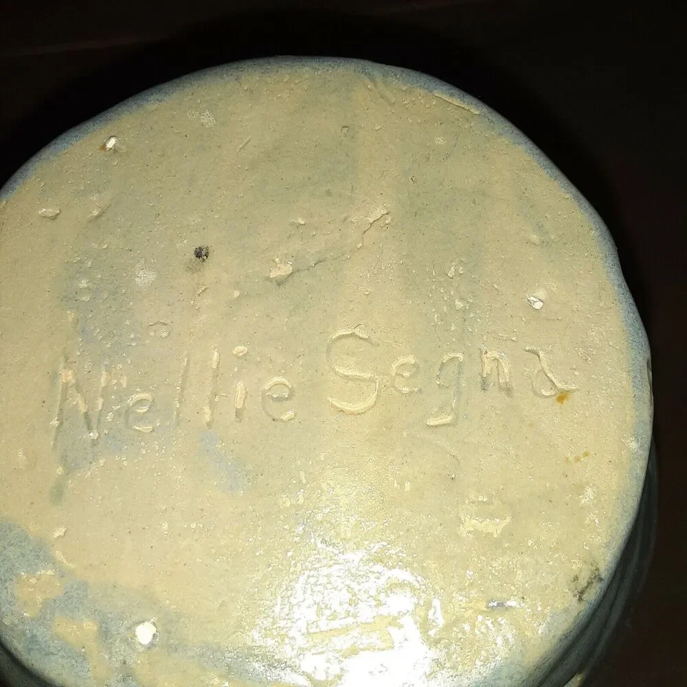 Nellie Segna Stoneware Candle Holder Etched/Eyelets Country Farmhouse